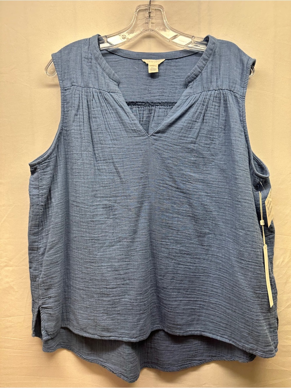Caslon Blue 100% Gauze Cotton Top - Picture 7 of 9